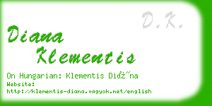 diana klementis business card